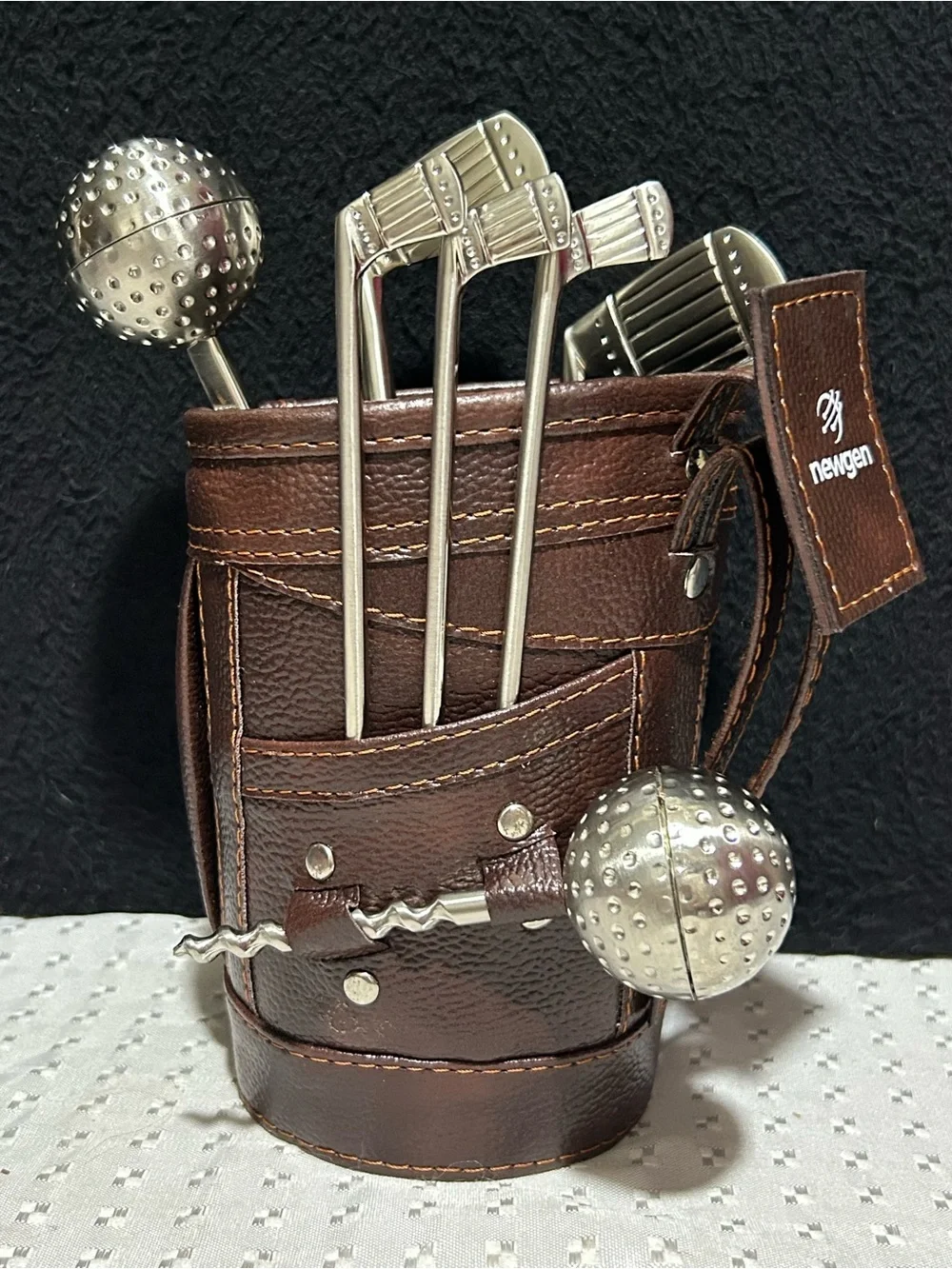 Stylish Golf Bar Tool Set with Leatherette Kit Bag with Premium Box for Gift